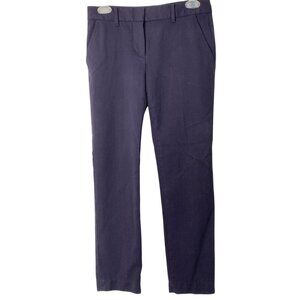 Tory Burch Skinny Pant Navy Wool Tweed Crop Size 0 GUC Career Low Rise $278